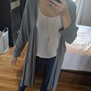 Teal-Grey Linen Kimono